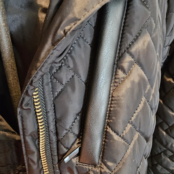 Cole Haan Signature Black Quilted Long Jacket XS - Picture 7 of 12
